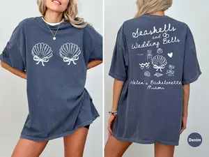 Seashells Wedding Bells Bachelorette Tee: Custom  Beach Party Shirt