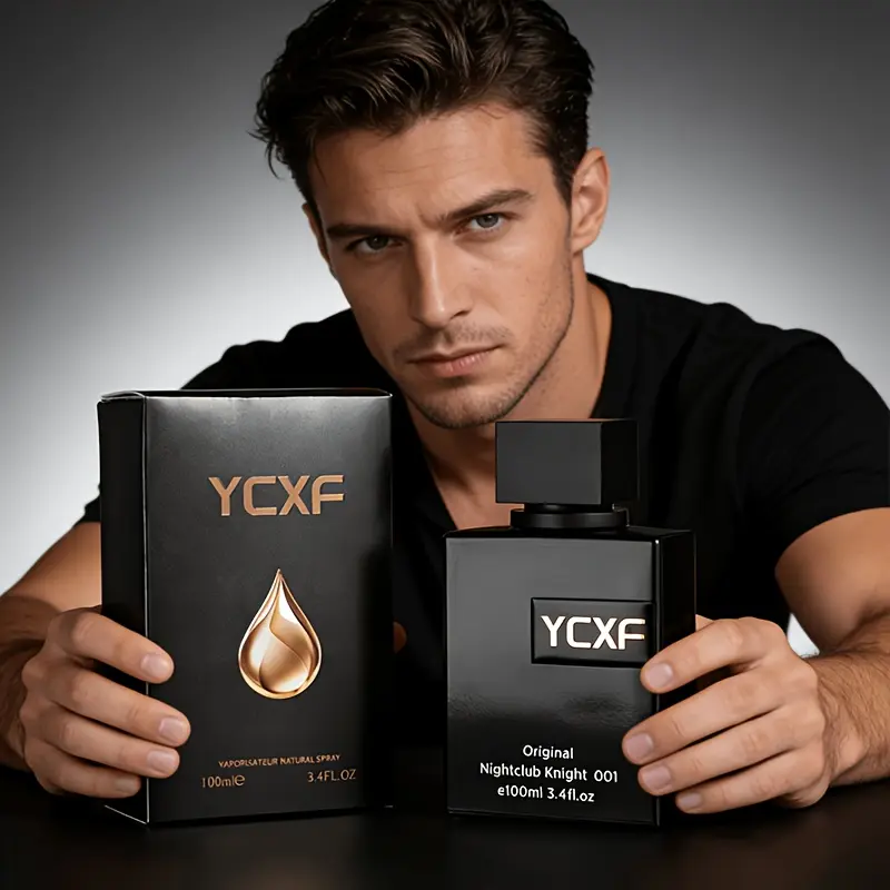 3.4 oz [Knight of the Night] Men's Eau de Cologne Spray - - Floral Gourmand Men's Fragrance - 6-8 hour longevity, a confidence booster for men, suitable for dates and daily use, an excellent gift for Christmas, Father's Day, or Halloween