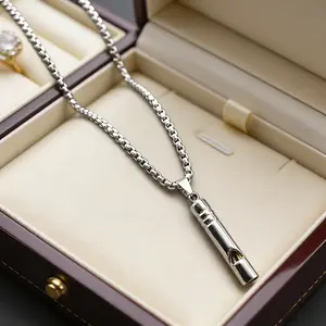 Hip Hop Whistle Pendant Necklace for Men Women Streetwear Cool Bottle Opener Jewelry