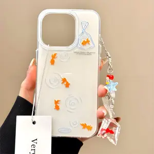 for use with iphone 17 air 16 pro max Goldfish Water Pattern casesfor iphone 15 plus realistic cases for girls iphone 14 pro Newstyle phone case for iphone 13/12/11 Creative MobileAccessories Cellphone case