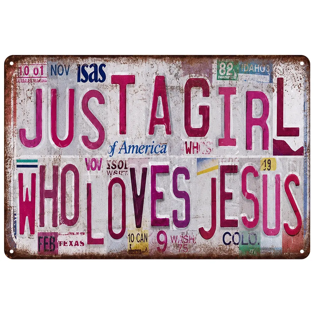 Just A Girl Who Loves Jesus  Sign | Christian Wall Decor | Rustic Farmhouse  Plaque | Faith-Based Home Decoration