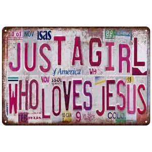 Just A Girl Who Loves Jesus  Sign | Christian Wall Decor | Rustic Farmhouse  Plaque | Faith-Based Home Decoration