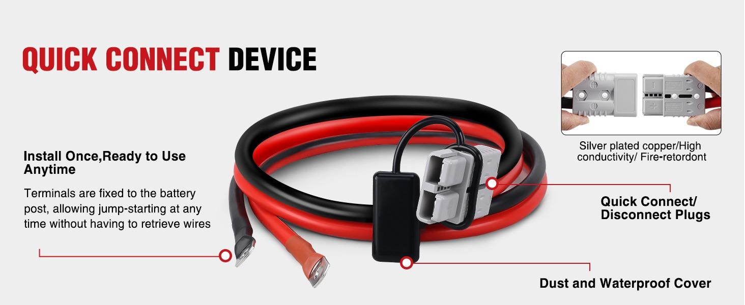 Nilight 0 Gauge 25 Feet Heavy Duty Jumper Cables 1000 Amp Booster Battery Cables with Permanent Installation kit and Quick Connect Plug Includes carrying bag for 12V & 24V Cars SUVs and Trucks Nilight 0 Gauge 25 Feet Heavy Duty Jumper Cables 1000 Amp Booster Battery Cables with Permanent Installation kit and Quick Connect Plug Includes carrying bag for 12V & 24V Cars SUVs and Trucks