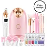 Pjordo 7-in-1 Nano Ionic Facial Steamer and Spa Kit for Deep Cleansing with Blackhead Remover Pore Brush in Pink Professional Home Use facial kit for girls  for her, Mother's Day's prefect gift