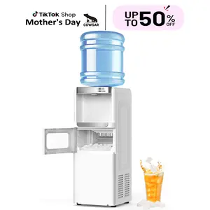 COWSAR Water Dispenser with Ice Maker Function, Top Loading Hot and Cold Water Cooler for 5 Gallon Bottle - Includes Child Safety Lock - Water Machine for Home, Office, Garage - Black