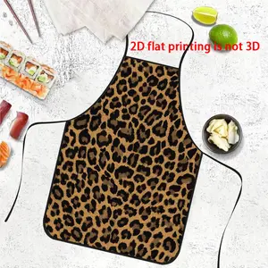 Wild Leopard Print Apron, Durable Polyester Material, Ideal for Cooking, BBQ, Gardening, Painting, Manicure, Unisex, Indoor & Outdoor Use