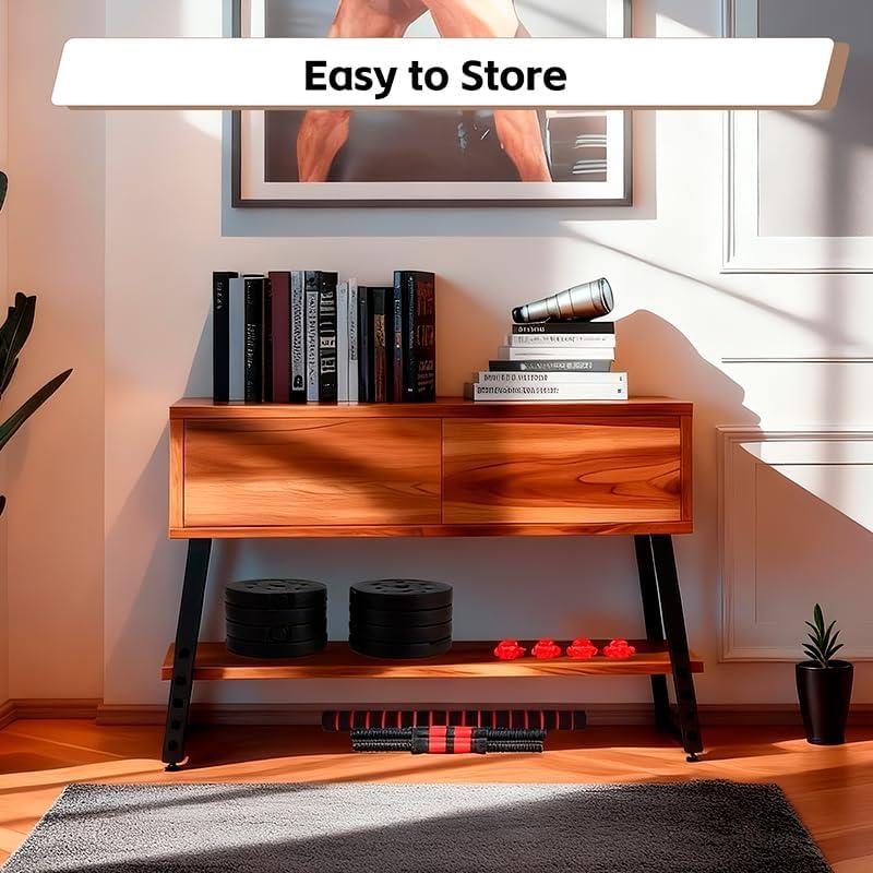 4 in 1 Adjustable Dumbbell Set for Home Gym, Dumbbells Barbell Kettlebell Push-Up Stand Combo, Multi-Functional Strength Training Equipment for Full Body Workout