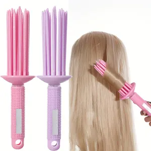 1-piece round hair curler brush, hair styling comb, voluminous curling comb, round curling wand, hairstyling tool, naturally voluminous curls, suitable for hair salons, homes, and personal hair styling tools, Heatless Styling Tools