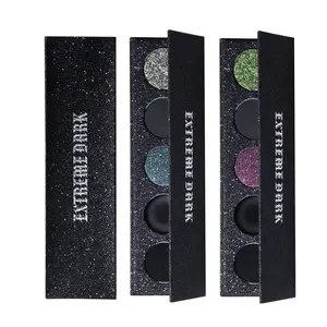MAFFICK 5 COLORS EXTREME DARK EYESHADOW PALETTE for Smoky/COS/Stage/Drama Creative Makeup Eyeshadow Glitter Cosmetic
