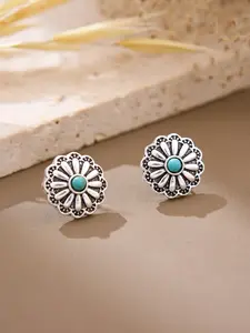 Vintage Western Style Turquoise Earrings, Bohemian Pumpkin Pattern Ear Studs, Women's Fashion Jewelry, Unique Design Accessory