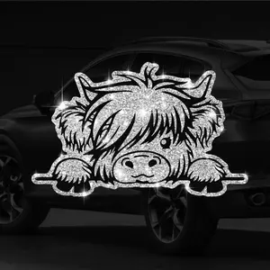 Shiny Cow Car Sticker, Cute Diamond Material Self-Adhesive Decal, Car Decals, Truck Car Decal, Easy Installation for Cars Motorcycles Glass Laptops, Best Gift