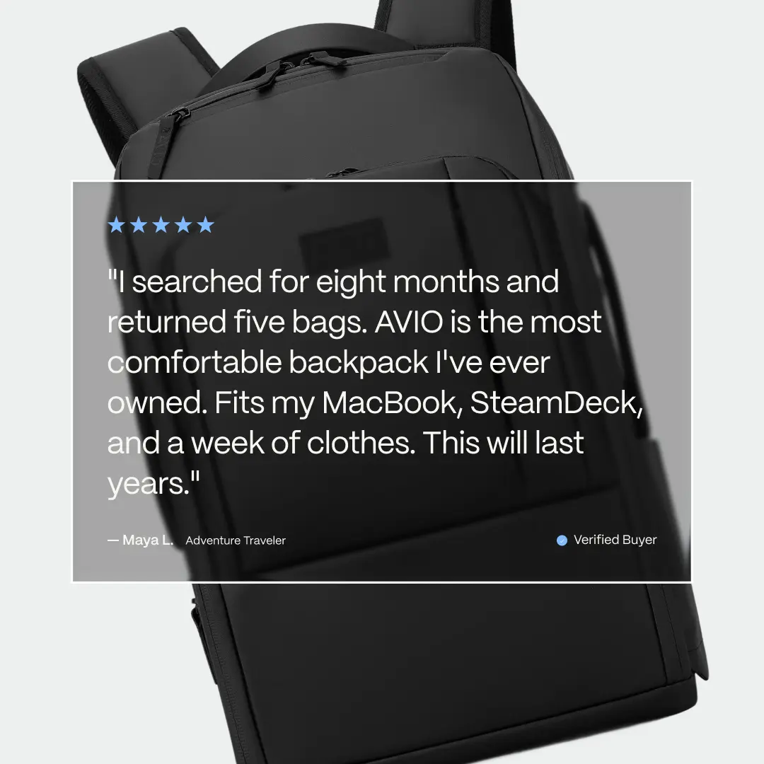 AVIO | Apex Vacuum Backpack, Expandable 19-25L Travel Backpack