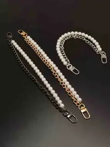 Elegant Pearl Leather Chain Strap, Stylish Bag Charm for Women, Phone Holder & Headphone Accessory, Creative Handbag Decoration, Phone Lanyard