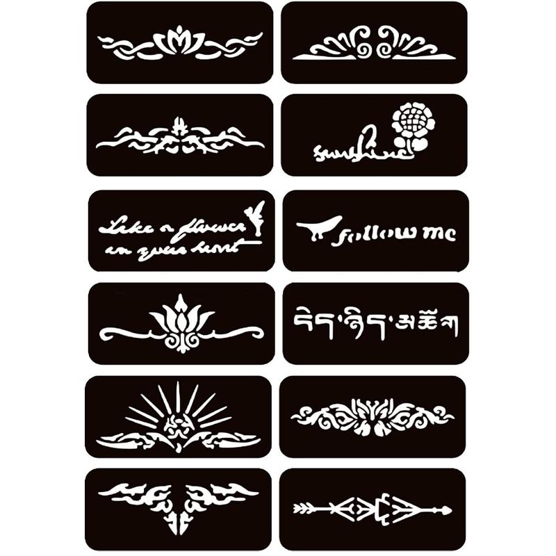 Moricher Henna tattoo kit Temporary Tattoo Kits 5 cones 96 Stencils Gifts for DIY Art Party