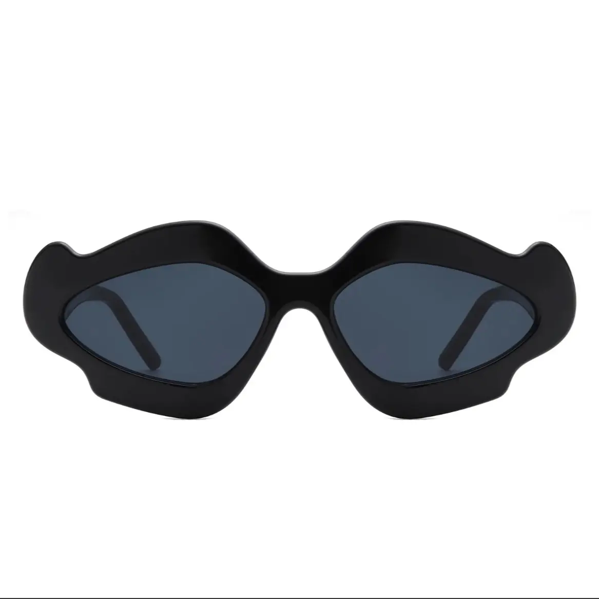 Wavy Design Geometric Women Fashion Sunglasses Retro Sunglasses