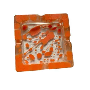 Nickelodeon Orange Splat Themed Ashtray - Handmade Design, 4x4in, Dishwasher Not Suitable, Ideal Gift for Gardeners Artistic