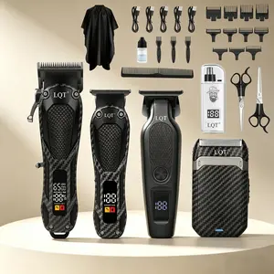 LQT 5-in-1 Professional Hair Clipper Kit for Men, Cordless Rechargeable Barber Clippers Set with LED Display, Electric Hair Cutting Trimmer Shaver Grooming Kit for Home & Barbershop Steel Adjustable