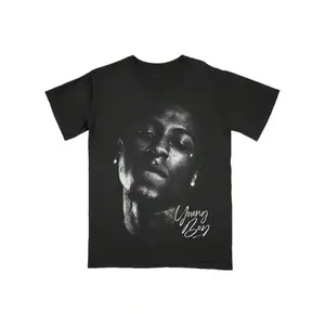 Vintage YoungBoy Never Broke Again Graphic Tee Kentrell DeSean Gaulden Hip Hop Rapper Print Oversized Heavyweight Cotton Soft Breathable Loose Fit Casual Streetwear Trendy Daily Outdoor Party Fashion Short Sleeve T Shirts For Men Women Adults