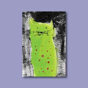 Wasabi — Artacat | High-quality stretched canvas print from Judy Latta | Original artwork | Cat art prints | Neo-expressionism