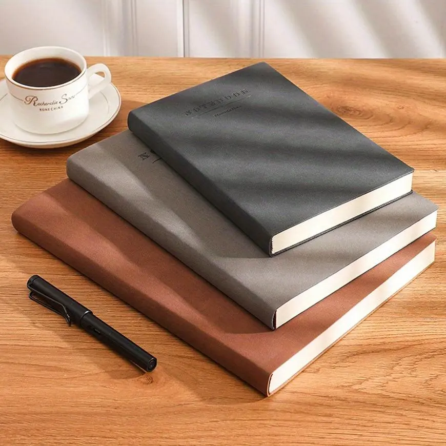 Journal Notebook, 1 Count A4 Soft Cover Leather Journal Notebook, Journal Book for School Office Stationery Supplies, Diaries, Writing Notebook