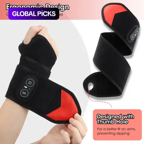Heating pad, Multifunctional heating pad, Hand Heating Wrap, Wireless Controller, 3 Levels Vibrating & Heating, Unisex, Cordless Heated Massage Wrist Brace, Adjustable Straps, Home & Office Use, Ideal Holiday Gift #GLOBAL PICKS