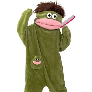 Monster Onesie Pajamas - Soft Plush Fleece, Funny Character Hood, Bonus Comb Included, Kids & Adults Halloween Costume, Nightwear, Machine Washable Perfect Gift Set