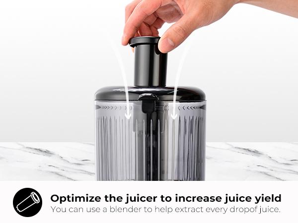 SUSTEAS Cold Press Juicer 5.3-Inch Large Feed Inlet, Easy to Clean, High Juice Yield, Suitable for Whole Vegetables and Fruits Household Appliances