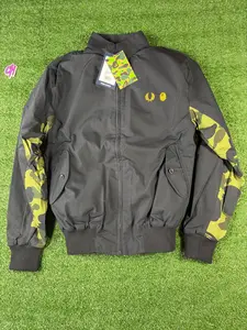 Bape X Fred Perry Black Harrington Jacket Size Medium