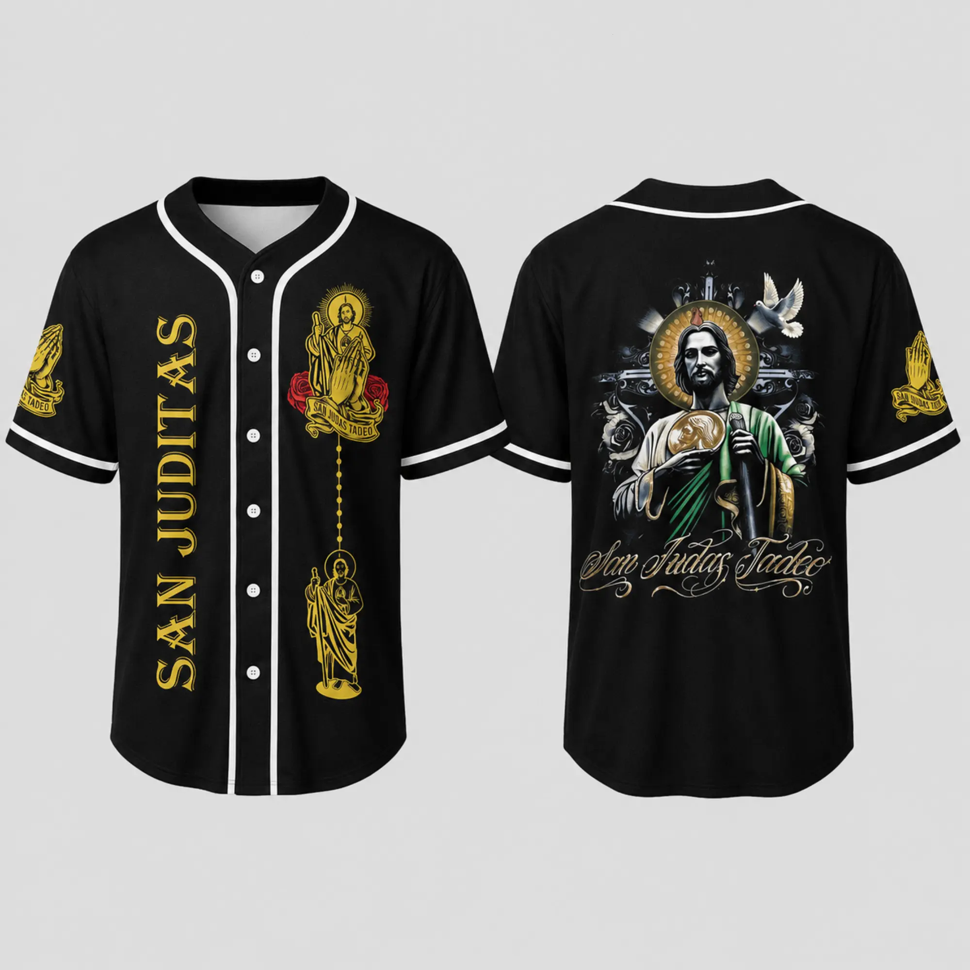 Camisas De San Judas Tadeo Jersey, Vintage Sanjuditas Baseball Jerseys, Heritage Gift Mexcico Shirt for Men and Women, Edition Baseball Outfit Style, Limited 3D All-Over Print Clothing