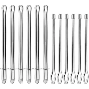 12 count Metal Drawstring Threader Tool with Clip - Bodkin Sewing Tool for Elastic, Rope and Hoodie String