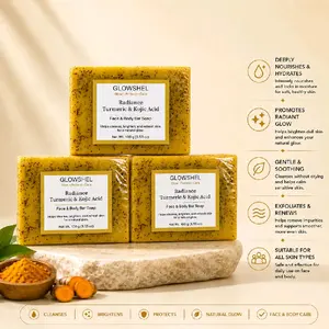 3 Pack Glowshel Rediance Turmeric &Kojic acid face &Body soap Bundle.