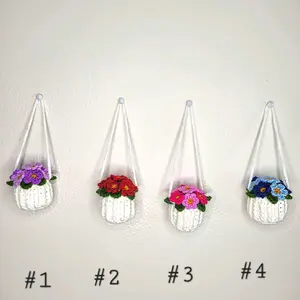 Handmade Crochet Hanging Flowers Pot