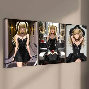 Anime Girl Pattern Canvas Painting, 3 Counts/set Fashion Anime Girl Wall Art, Art Canvas Prints, Wall Decor for Home Living Room Bedroom Office, Ornaments