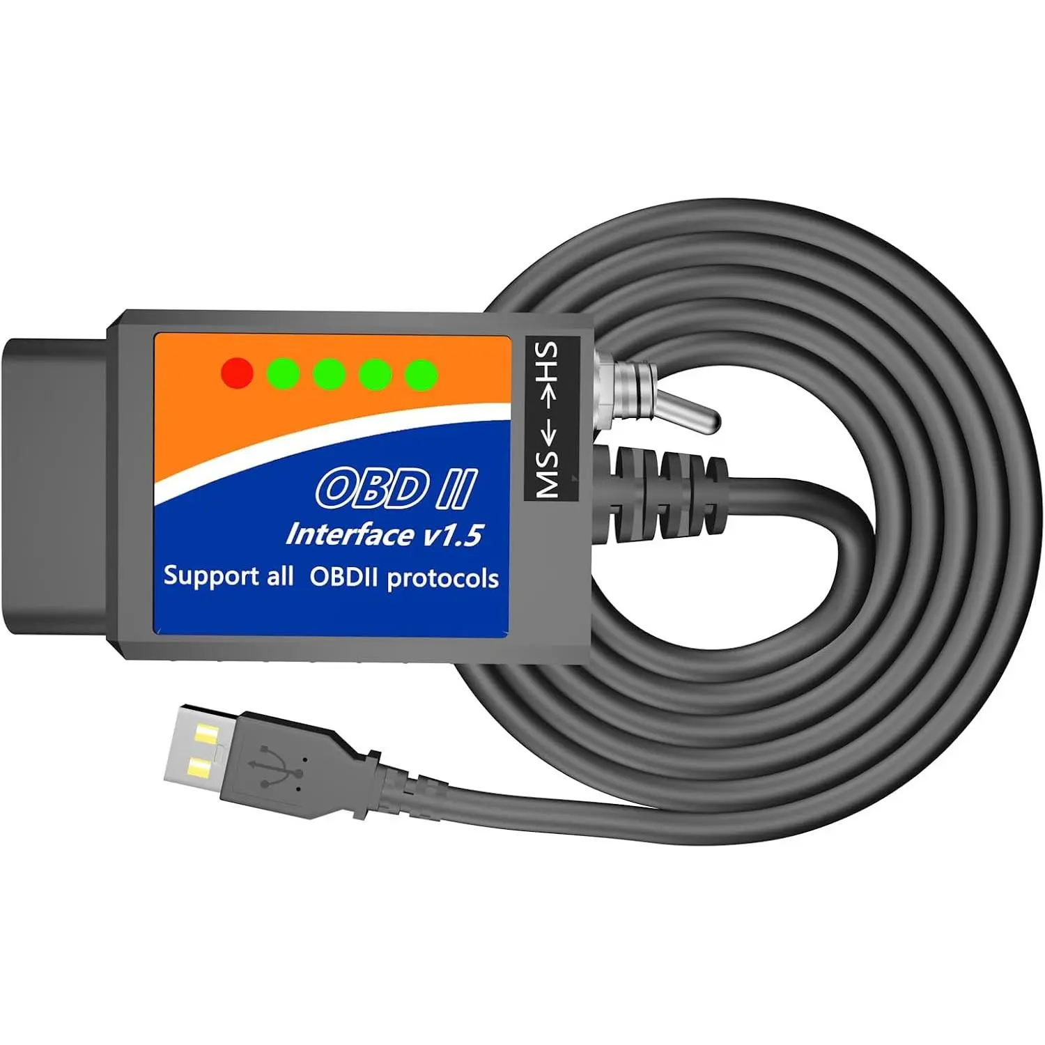 USB OBD2 ELM327 Scanner Reader USB to OBD2 ELMconfig FoCCCus Diagnostic ...