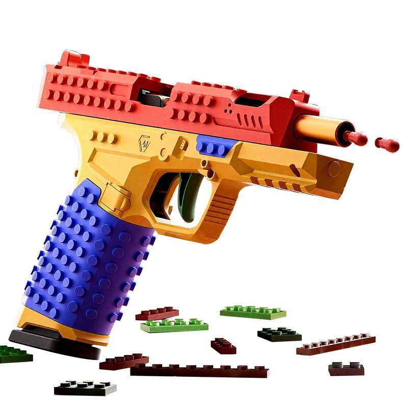 Building Block Toy Gun, DIY Creative Handgun Model, Stem Display Piece, Suitable for Ages 6+, Birthday Gift tactical diy building block handle Collaborative Tactical Set