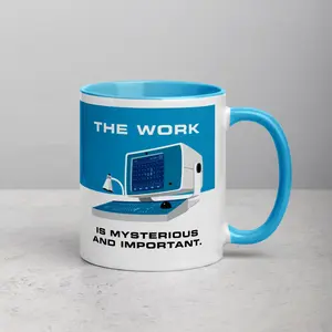 [MADE IN US] The Work is Mysterious and Important Blue Two-Tone Coffee Mug, Lumon Movie Inspired Mug, Lumon Employee of the Month Fan Gift