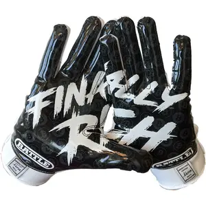 Battle Sports Adult Finally Rich 2.0 Football Gloves - White/Black