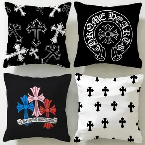 luxury brand Chrome Hearts Cushion Cover Ultra-Soft Reversible Plush Pillow Cover | Double-sided fluffy comfort for car, sofa, bedroom | Skin-friendly fabric | Easy clean & maintain | Stylish home decor | Perfect gift for family & friends