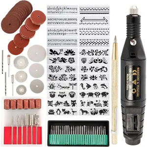 108 count Engraving Tool Kit, Multi-Functional Electric Corded  Engraver Etching Pen DIY Rotary Tool for  Glass  Metal Ceramic Plastic
