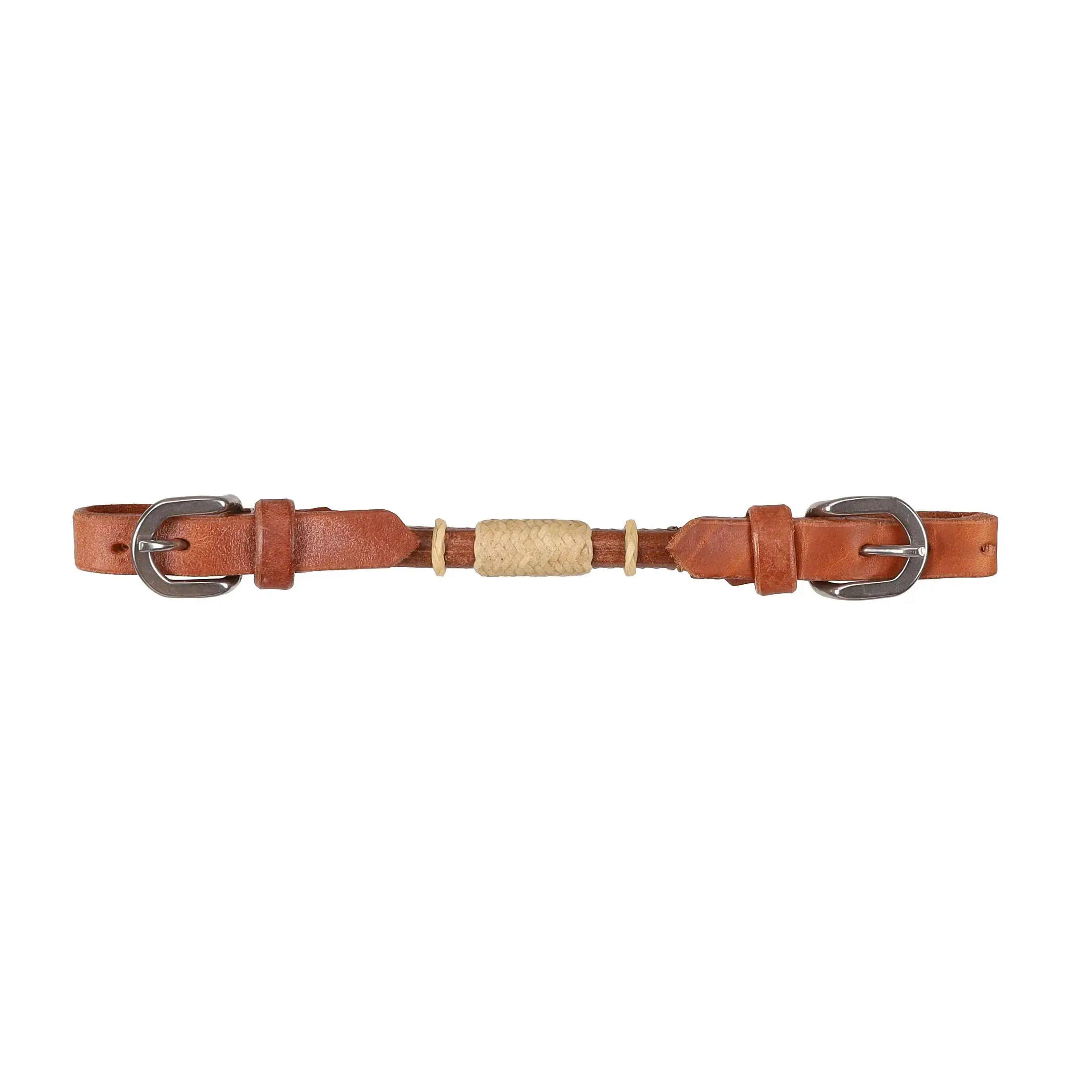 Argentina Cow Leather Rolled Curb Strap with Rawhide - Harness