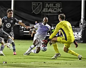 Nani Orlando City SC Unsigned MLS is Back Semi-Final Past the Goalie Goal hotograph