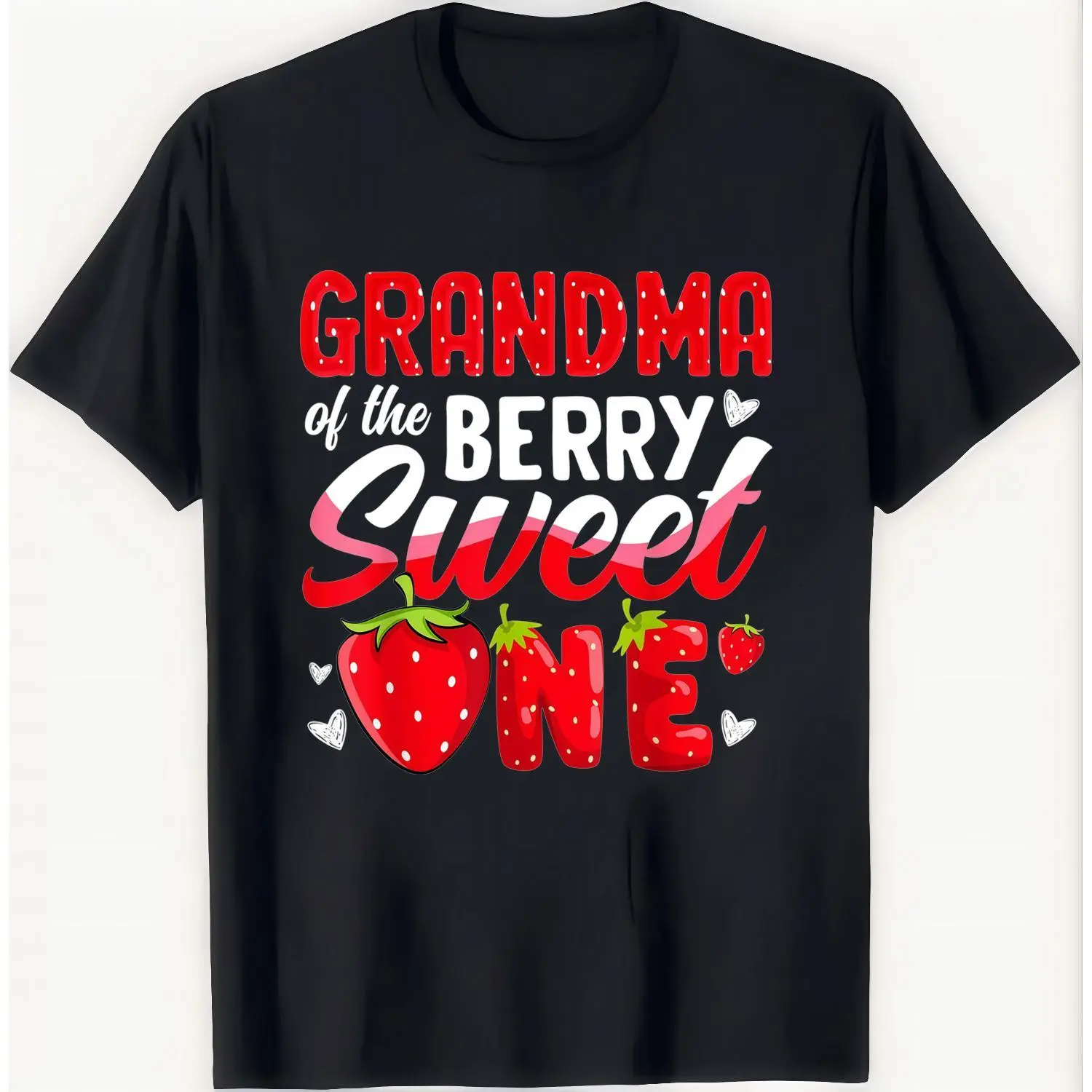 First Birthday Celebration Gift for Sweet One Grandma T Shirt Adorable Strawberry Theme Outfit for 1st Birthday Party Grandparents Love Present Idea New Grandma Tee