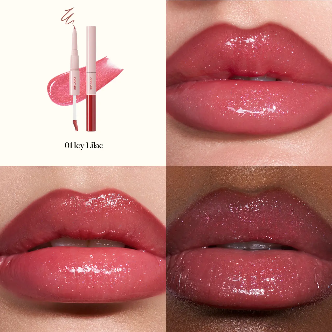 JOOCYEE Plump & Glossy Dual Lip Combo, Lip Liner and Gloss 2 in 1, Matte Lip Liner, Glossy Lip Gloss, Plumping & Long Lasting, Shimmer Finish, Non Sticky Lip Gloss, Daily Makeup, Travel Makeup, Refresh Look,Summerwins campingessentials