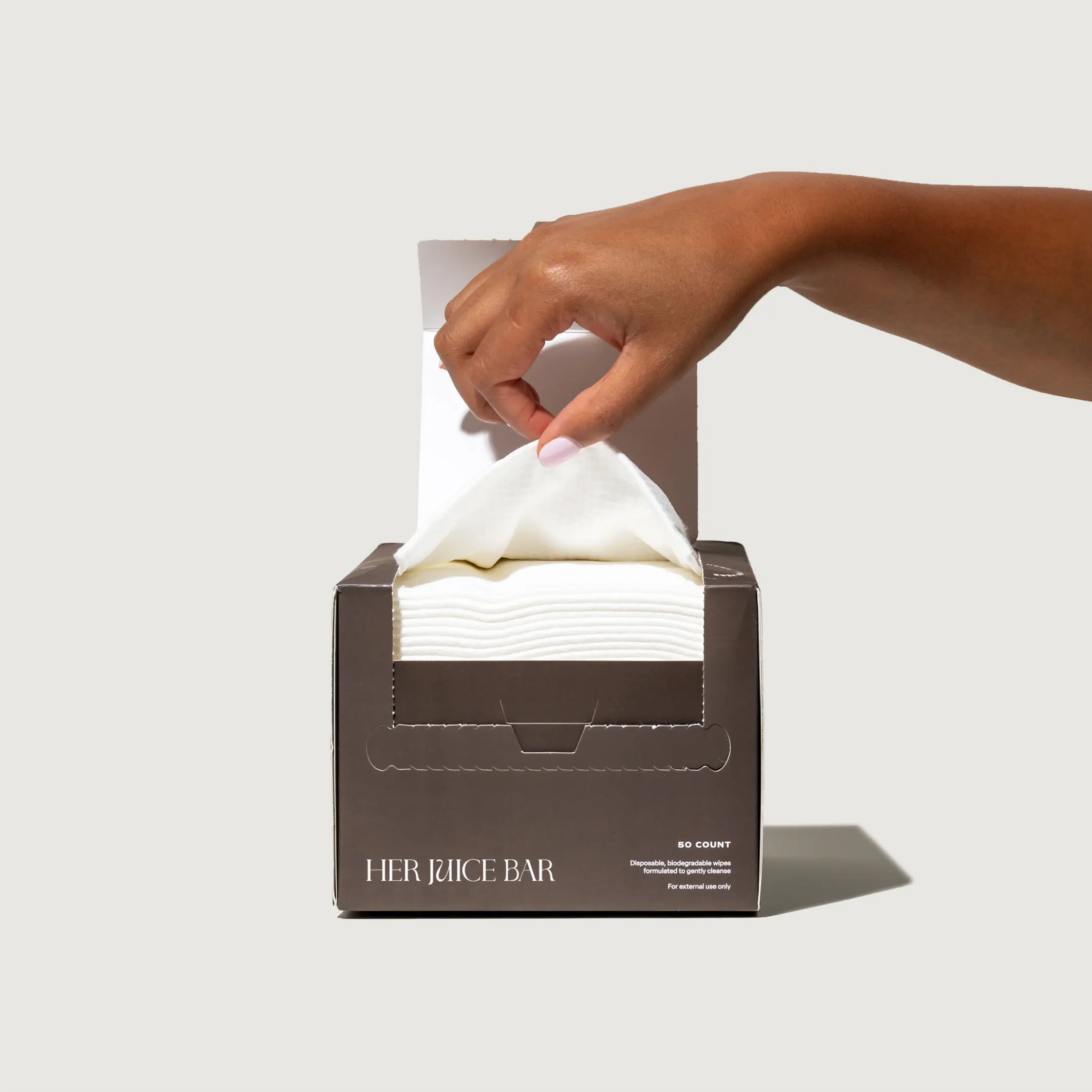Her Juice Bar Biodegradable Bath Cleansing Towels - Ultra-Soft Hypoallergenic Plant-Fiber Disposable Wipes, Antibacterial Biodegradable Towelette Single-Use Tissues for Body & Intimate Care Daily Freshness