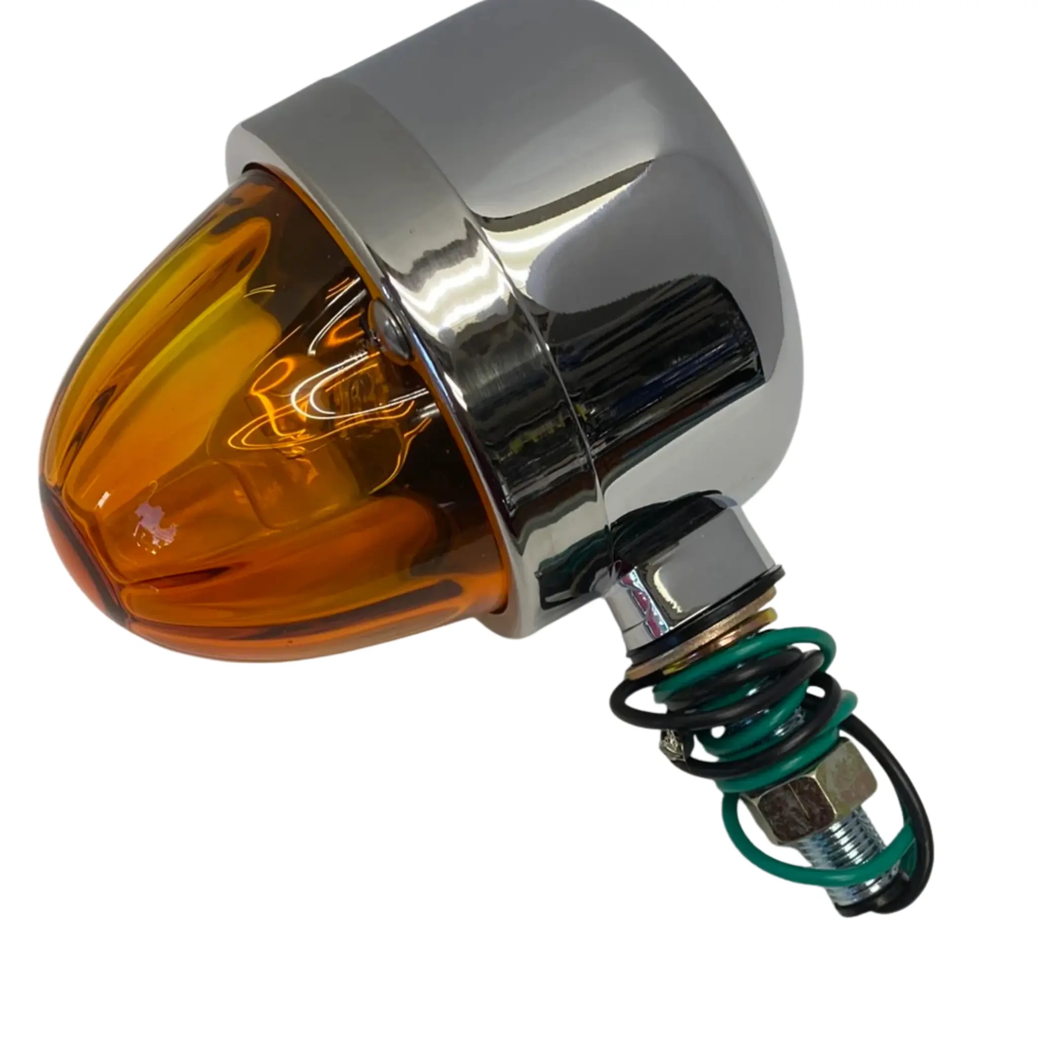 Grand General Single-Face Chrome Die-Cast Auxiliary Light with Glass Lens, Marker Light for Show Trucks & Trailers, 1/2"-Stud Mounting for Long-Term Use