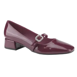 Belovely Rhinestone Buckle Strap Mary Janes | Coquette Doll-Inspired Women’s Walking Chunky Heeled Shoes [CONNECTION-5]