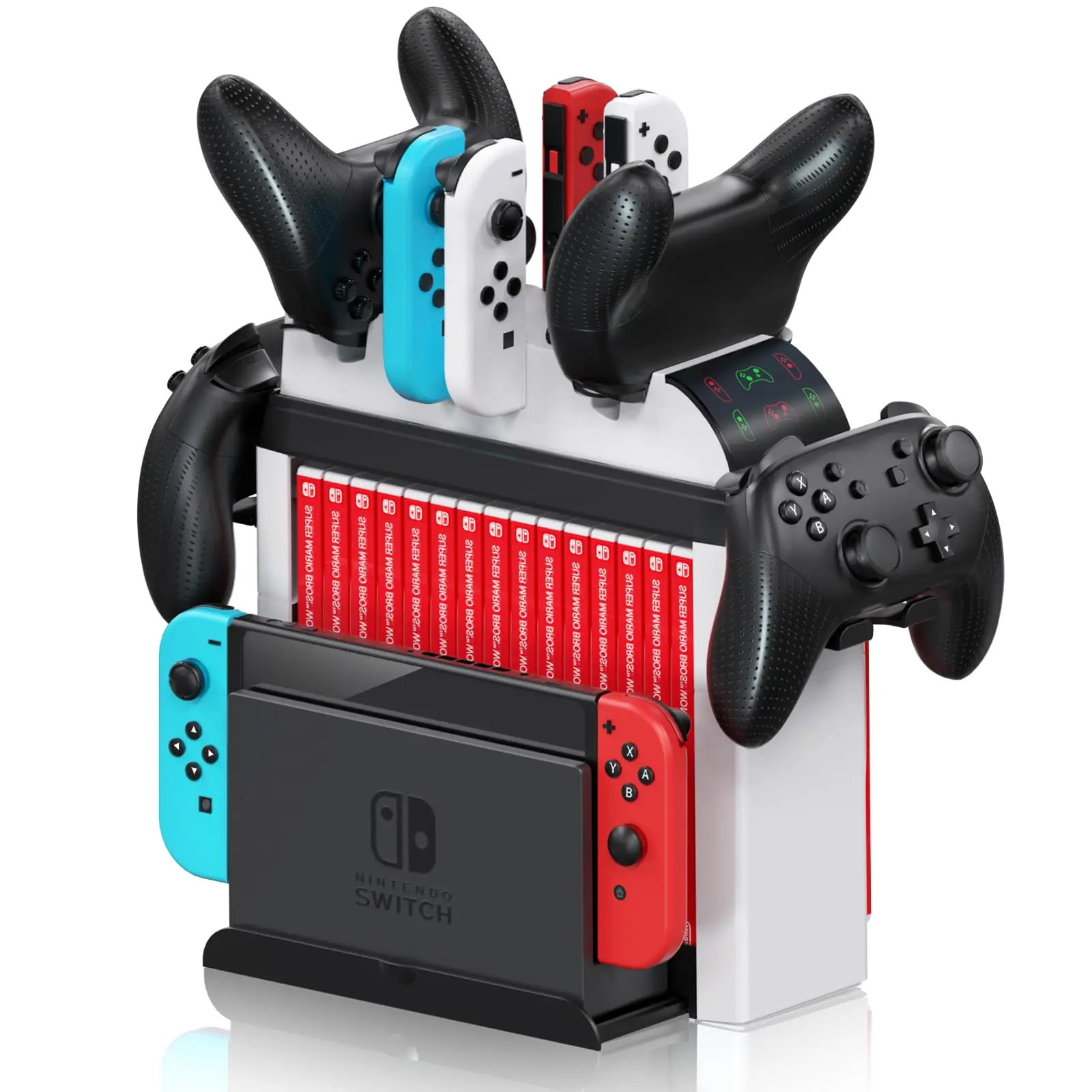 Games Organizer Holder And Charging Dock For & Oled Joy-cons/original Pro Controller -  Storage Rack Stand Accessories Kit