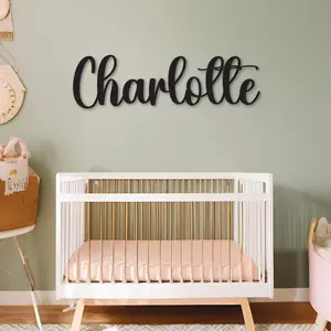 Personalized Baby Name Metal Sign for Nursery Decor