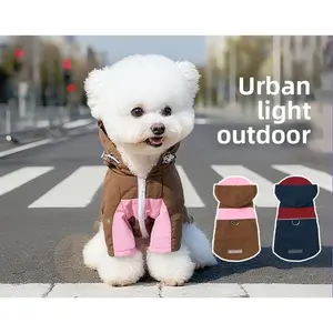 Autumn Winter Pet Jacket Dog Clothes Thickened Warm Waterproof Windproof Outdoor Dog Hooded Coat