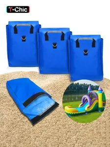 4pcs Vinyl SandBags with Handle, Deluxe Extra Durable Vinyl Sand Bags, Bounce House Sand Bags, Suitable for Fixed Inflatable Trampolines, Inflatable Water Slide, Canopies and Tents, Each Weight Capacity 55 Pound